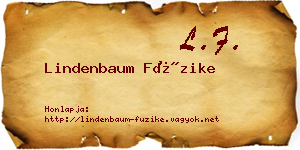 Lindenbaum Füzike névjegykártya